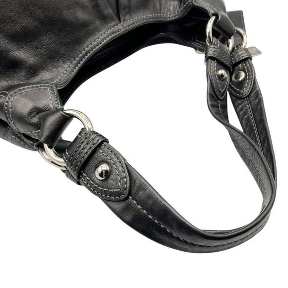 Coach Leather Handbag Logo Plate Charm Black - Picture 8 of 10